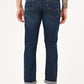 Men's 513 Dark Blue Slim Straight Fit Mid Rise Jeans - bac View