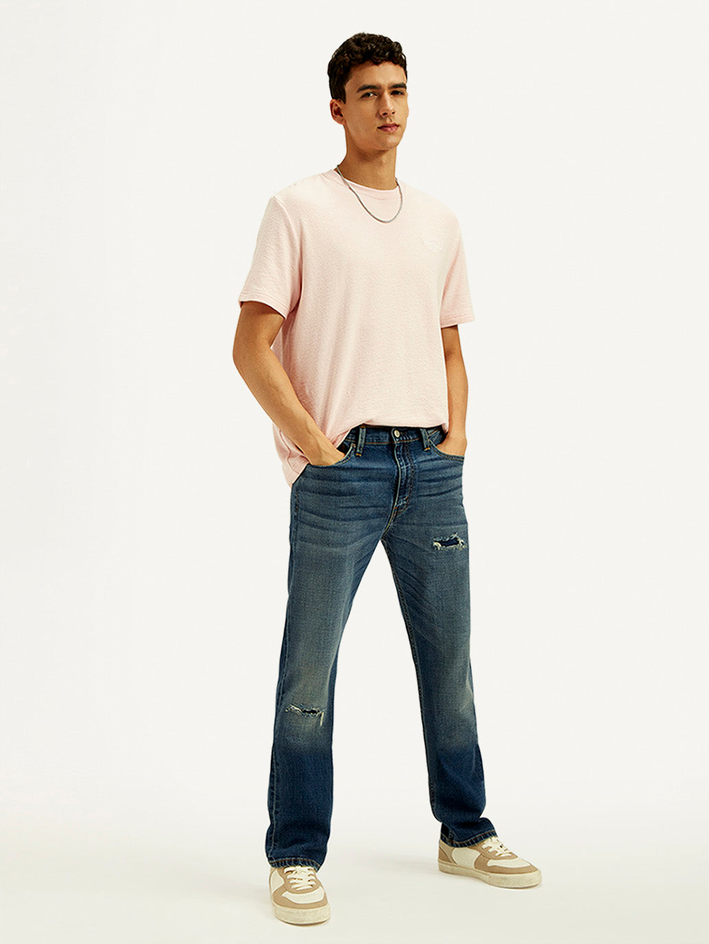 Men's Tinted 513 Med Indigo Slim Straight Fit Mid Rise Jeans