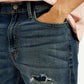 Men's Tinted 513 Med Indigo Slim Straight Fit Mid Rise Jeans - Detail View