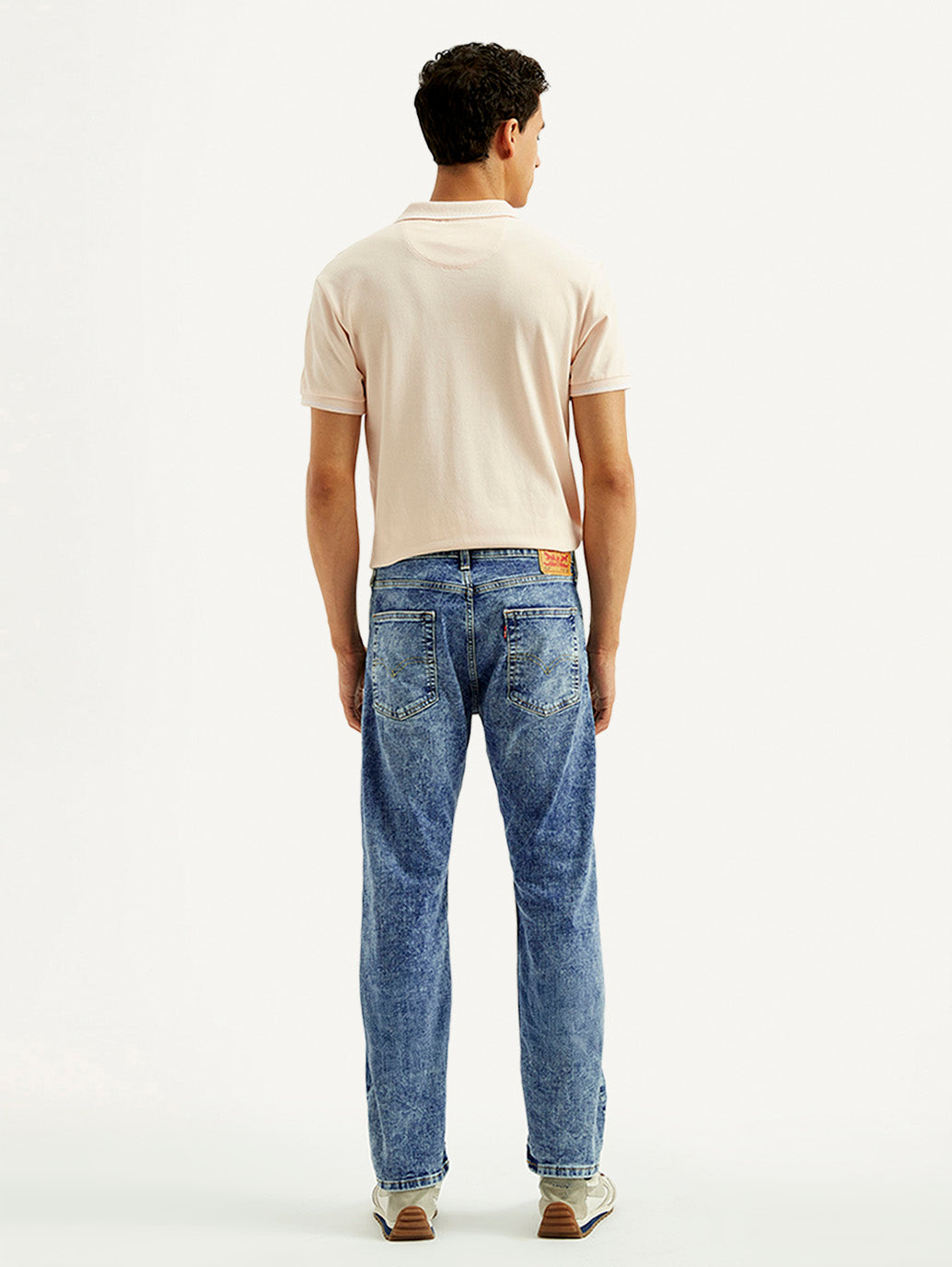 Men's 513 Blue Slim Straight Fit Mid Rise Jeans - Back View