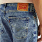 Men's 513 Blue Slim Straight Fit Mid Rise Jeans - 20 View