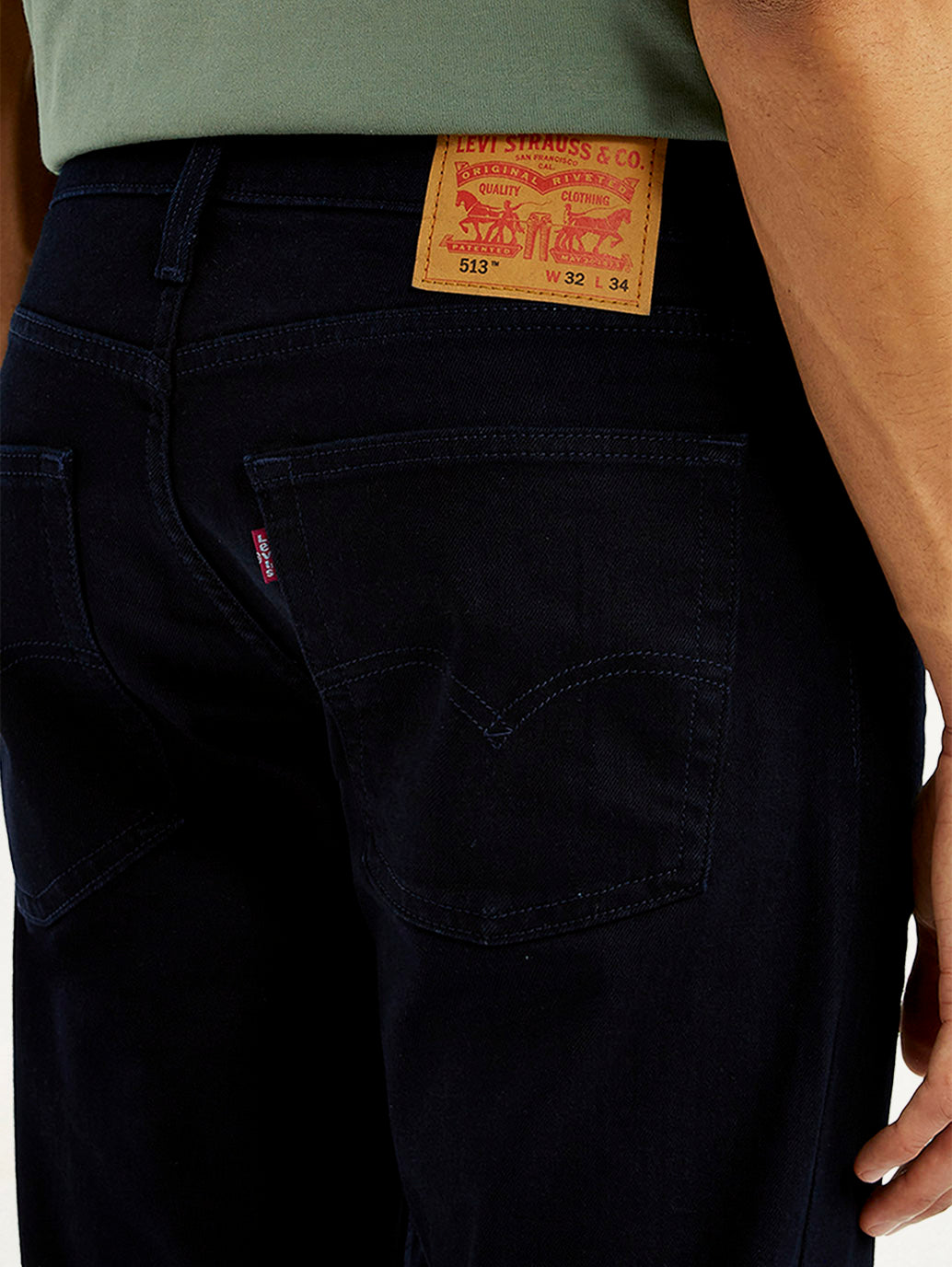 Men's 513 Dark Blue Slim Straight Fit Mid Rise Jeans - 20 View