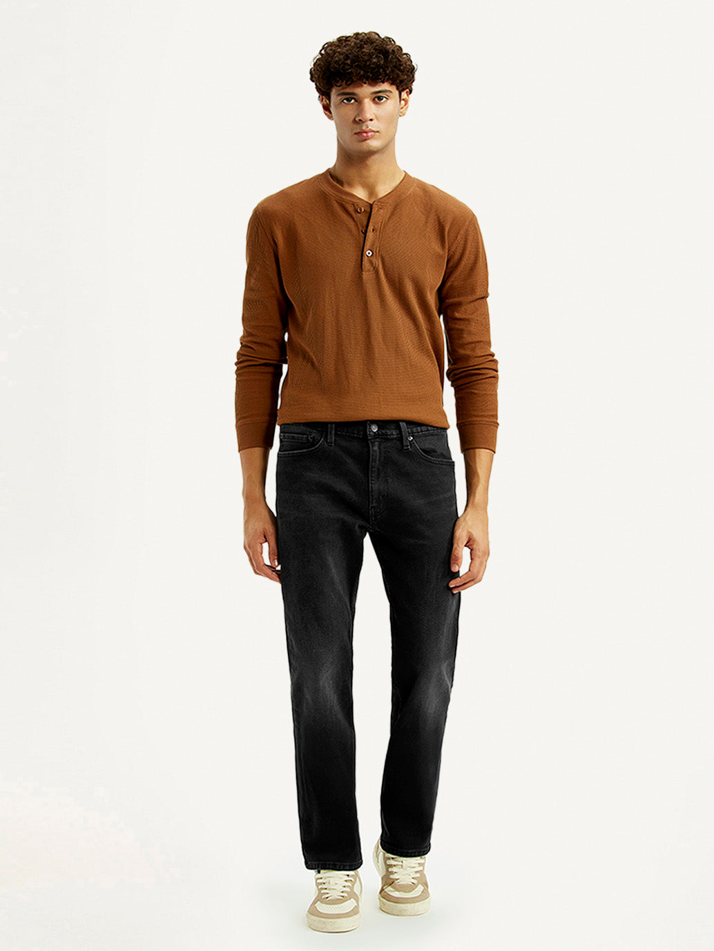 Men's 513 Black Slim Straight Fit Mid Rise Jeans - Front View