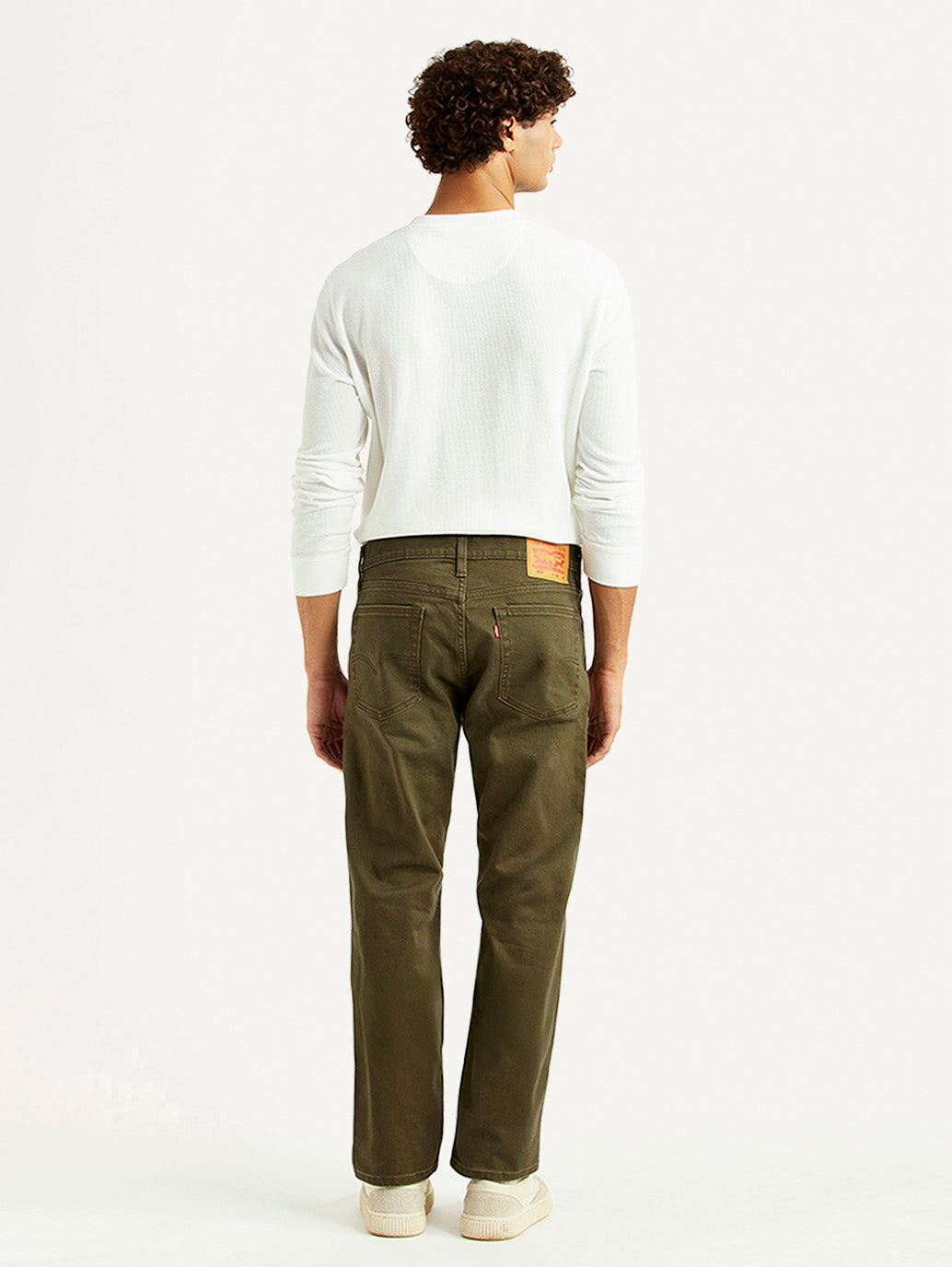 Men's 513 Olive Slim Straight Fit Mid Rise Jeans - Back View