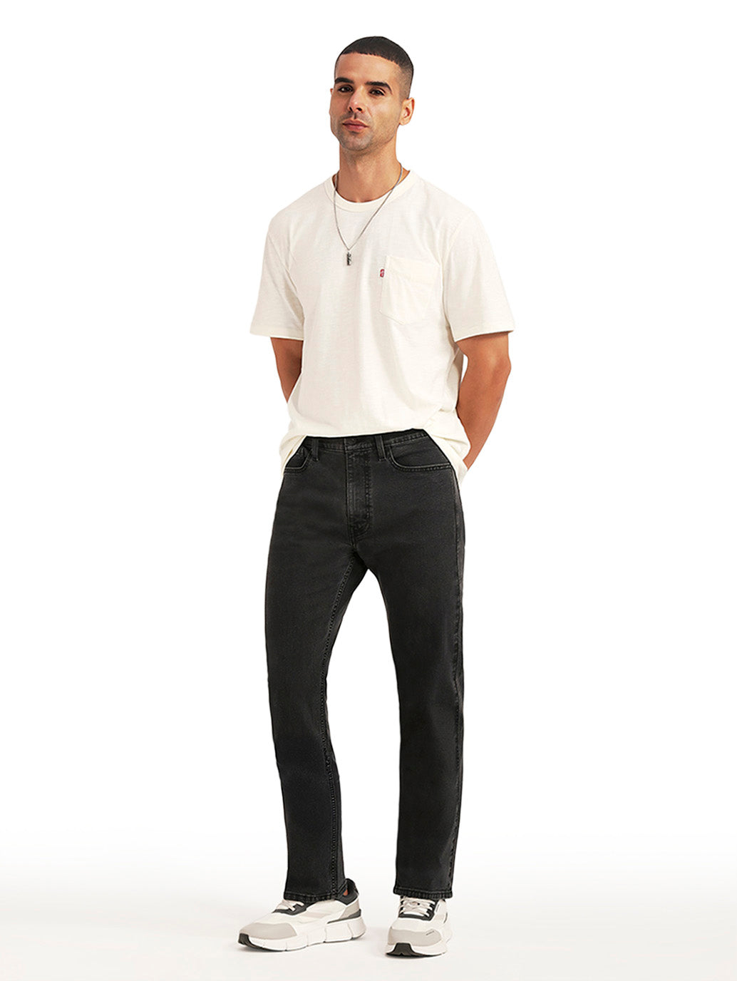 Men's 513 Black Slim Straight Fit Mid Rise Jeans - Styleshot View