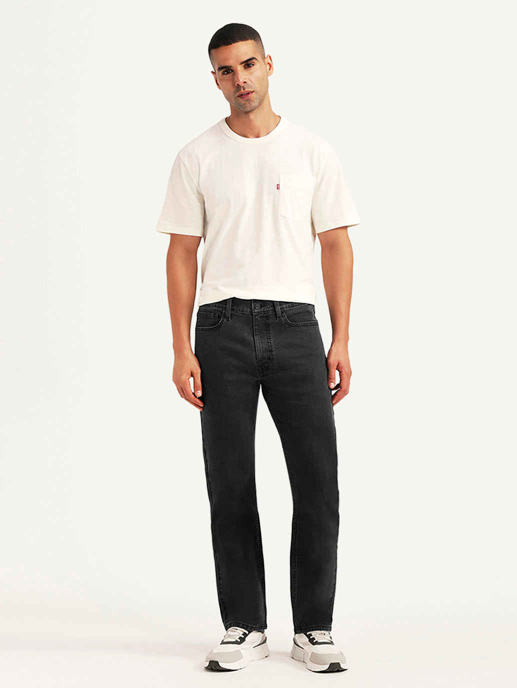 Men's 513 Black Slim Straight Fit Mid Rise Jeans - Front View