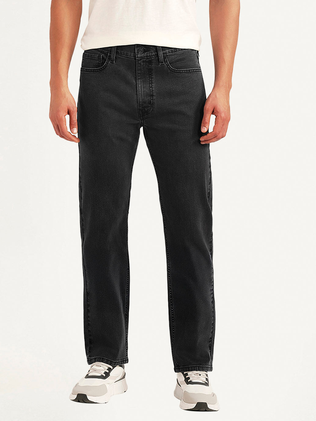 Men's 513 Black Slim Straight Fit Mid Rise Jeans - Front View