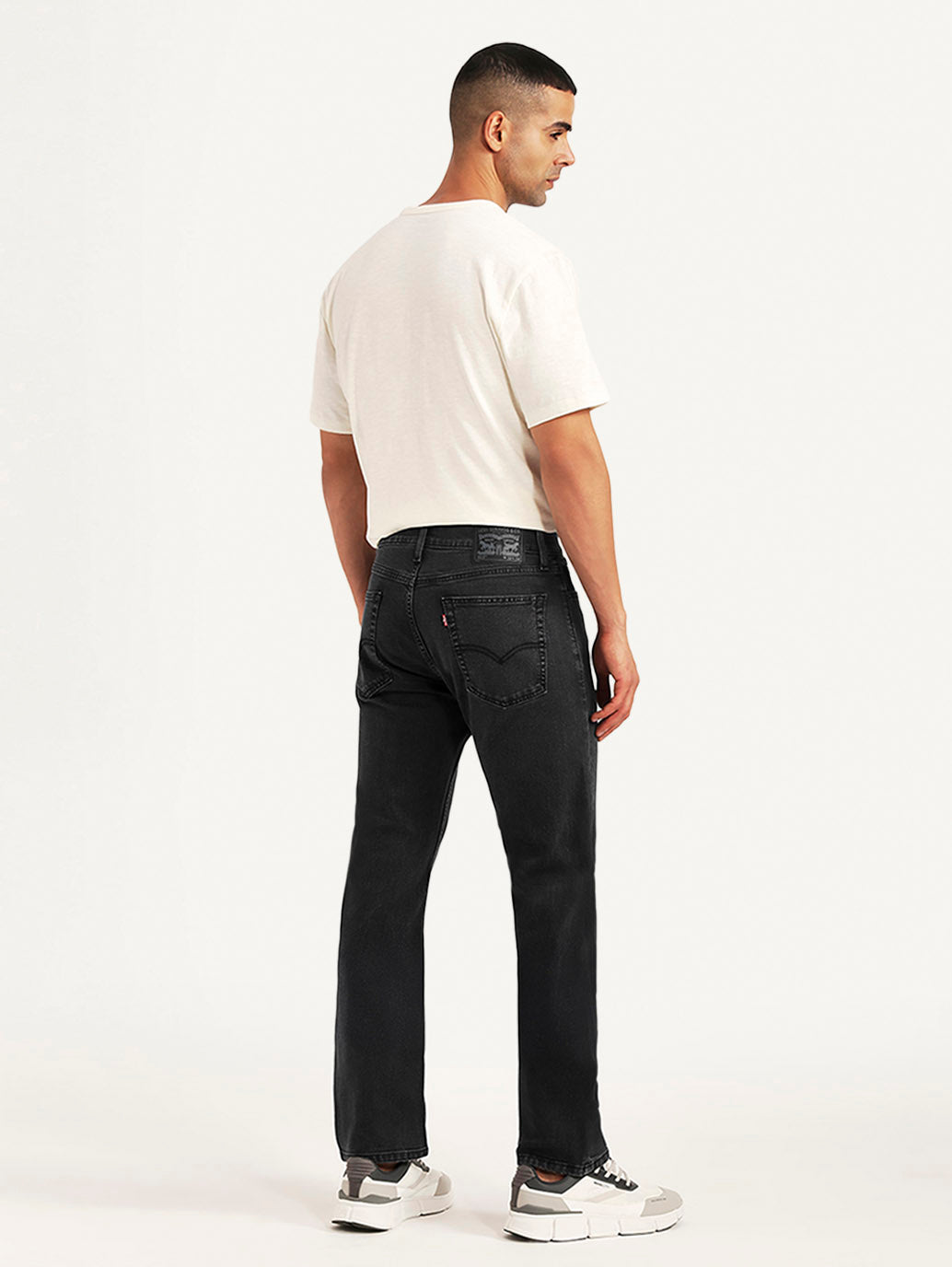 Men's 513 Black Slim Straight Fit Mid Rise Jeans - Back View