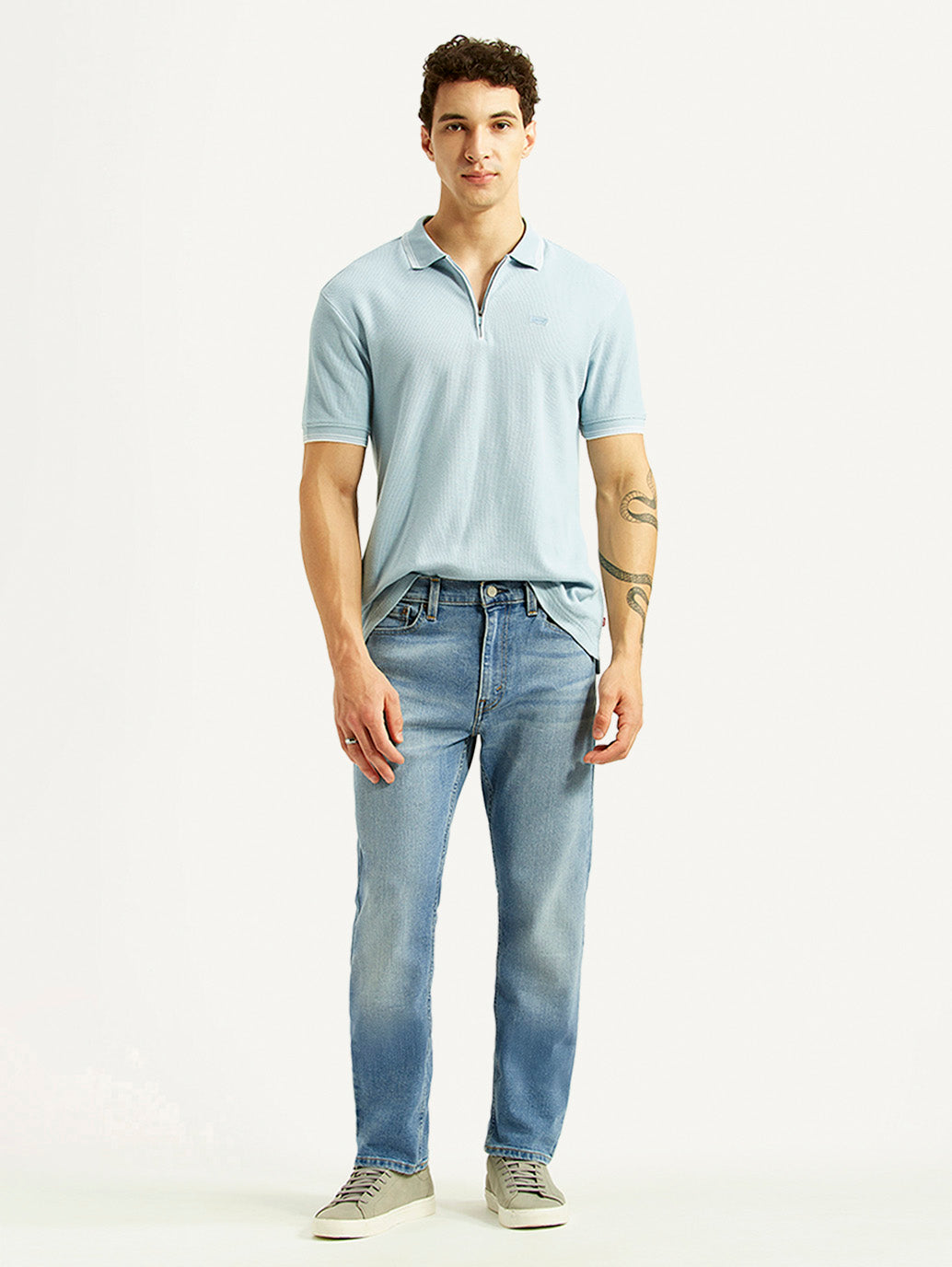 Men's 513 Light Blue Slim Straight Fit Mid Rise Jeans