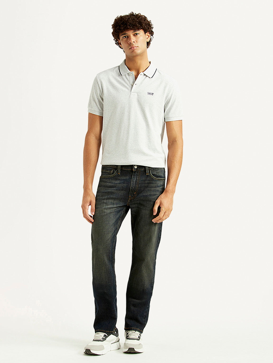 Men's 513 Charcoal Grey Slim Straight Fit Mid Rise Jeans - Front View