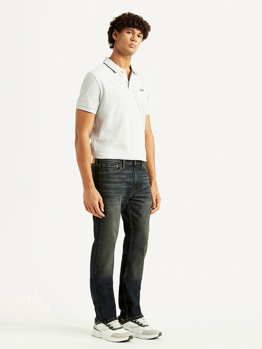 Men's 513 Charcoal Grey Slim Straight Fit Mid Rise Jeans - Side View