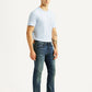 Men's 513 Blue Slim Straight Fit Mid Rise Selvedge Jeans - Side View