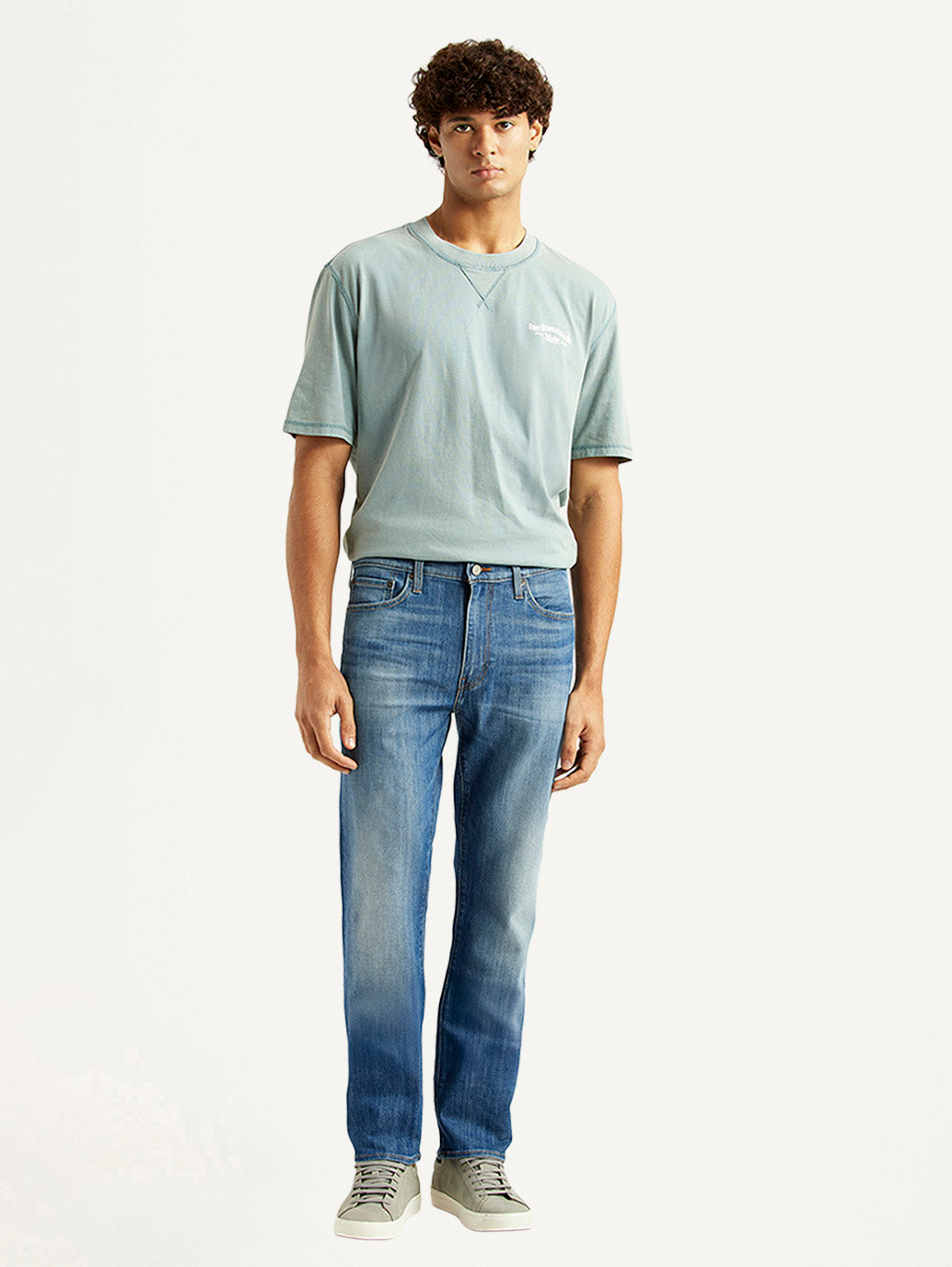 Men's 513 Blue Slim Straight Fit Mid Rise Selvedge Jeans - Front View