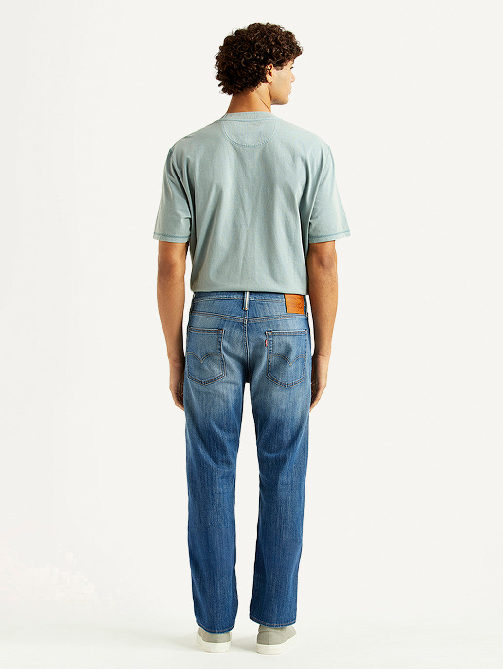 Men's 513 Blue Slim Straight Fit Mid Rise Selvedge Jeans - Back View