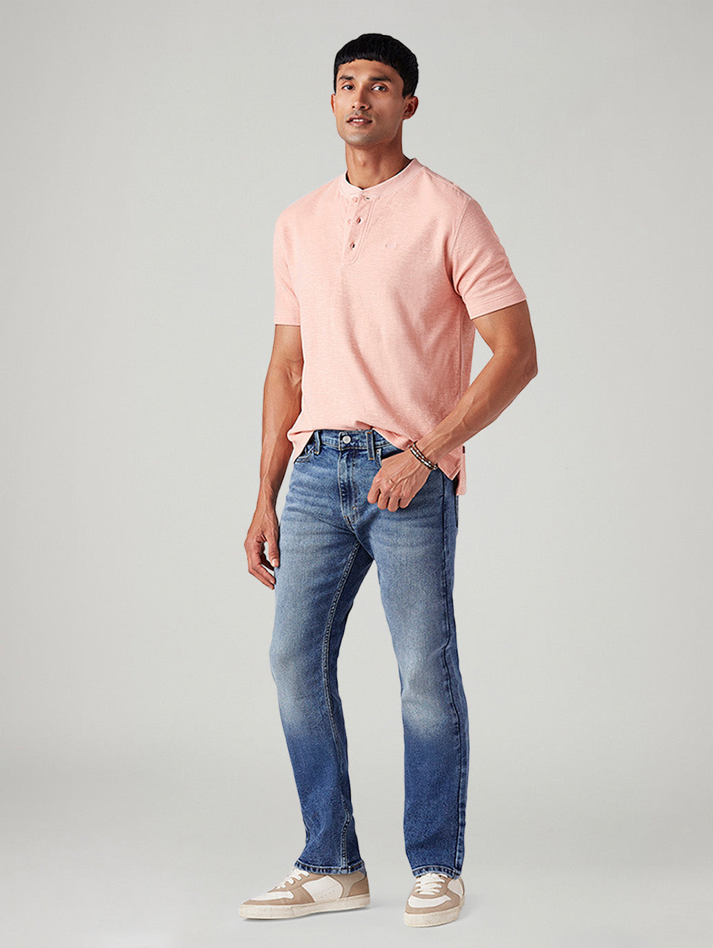 Men's 513 Blue Slim Straight Fit Mid Rise Jeans