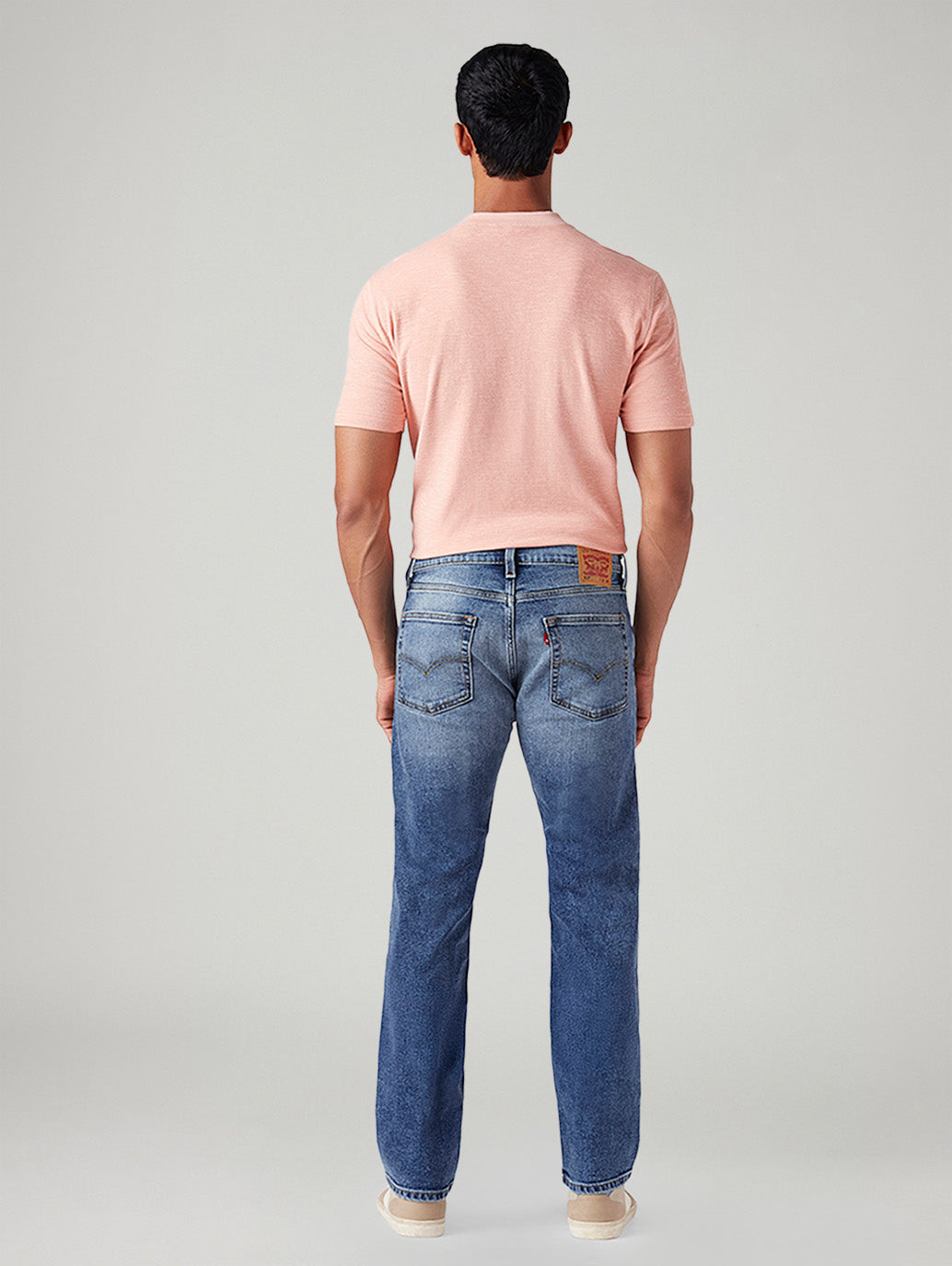 Men's 513 Blue Slim Straight Fit Mid Rise Jeans - Back View