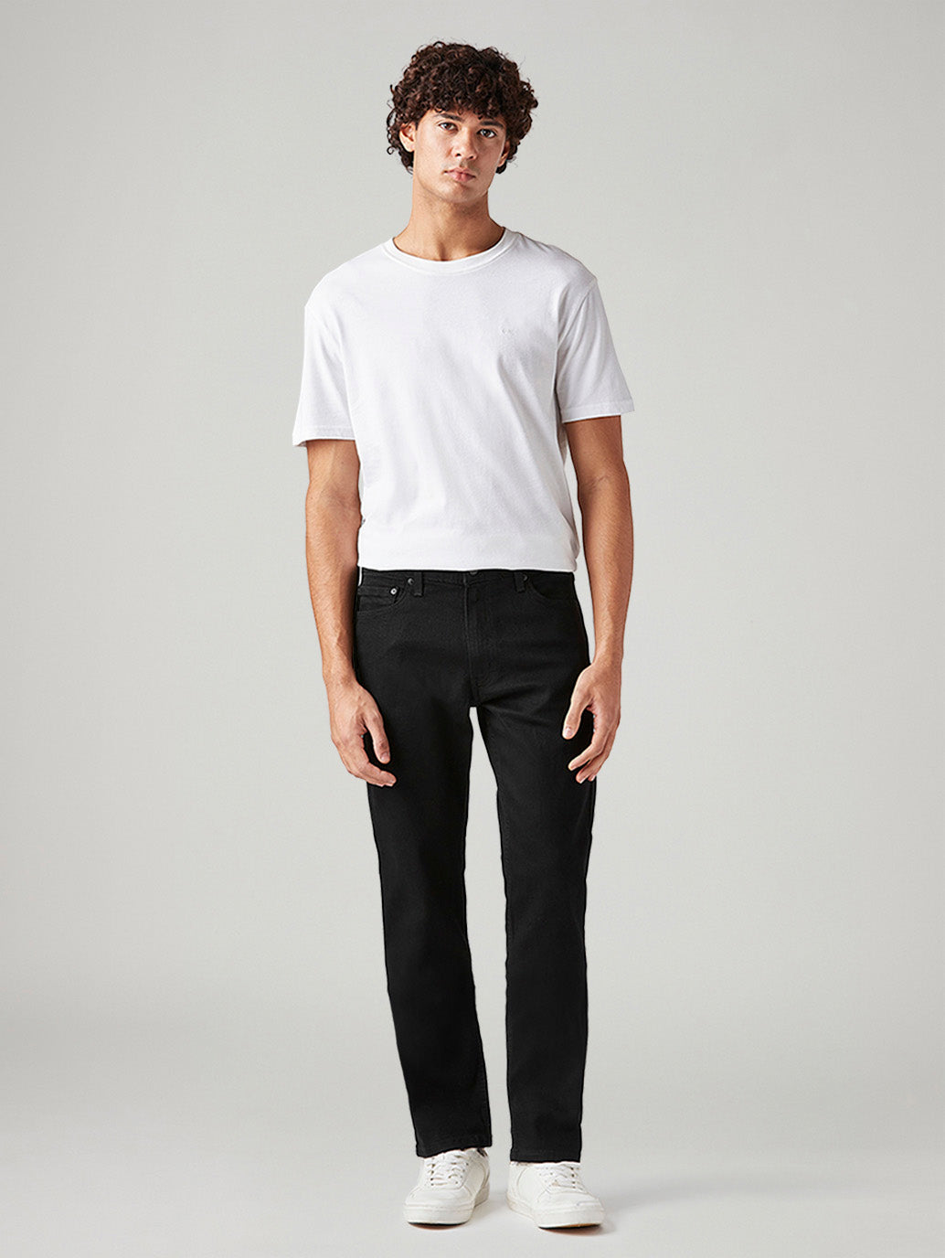 Men's 513 Black Slim Straight Fit Mid Rise Jeans - Front View