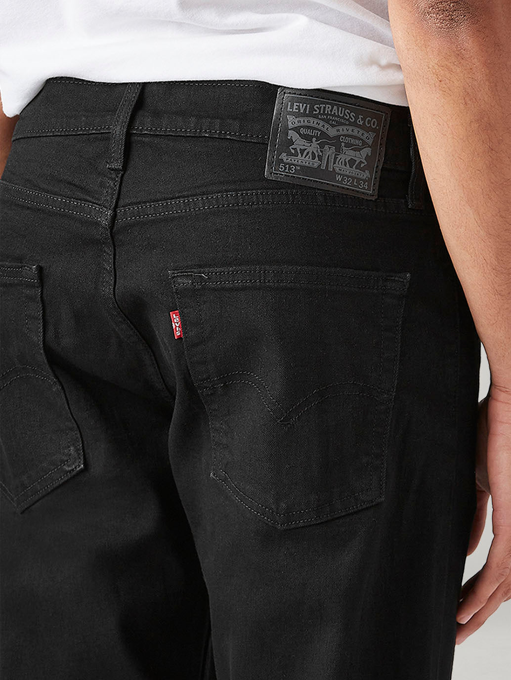 Men's 513 Black Slim Straight Fit Mid Rise Jeans - 20 View