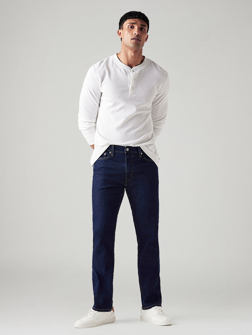 Men's 513 Dark Blue Slim Straight Fit Mid Rise Jeans