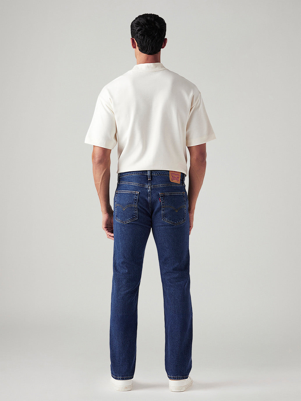 Men's 513 Blue Slim Straight Fit Mid Rise Jeans - Back View