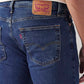 Men's 513 Blue Slim Straight Fit Mid Rise Jeans - Detail View
