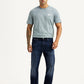 Men's 513 Dark Blue Slim Straight Fit Mid Rise Jeans - Front View