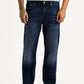 Men's 513 Dark Blue Slim Straight Fit Mid Rise Jeans - Front View