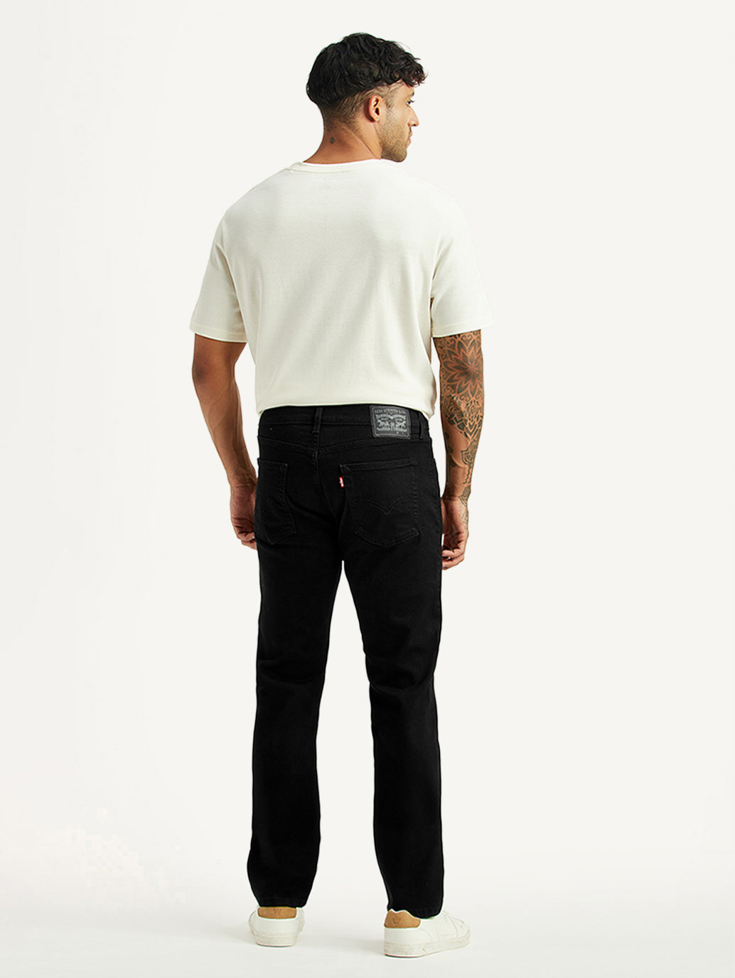 Men's 513 Black Slim Straight Fit Mid Rise Kooltex Jeans - Back View