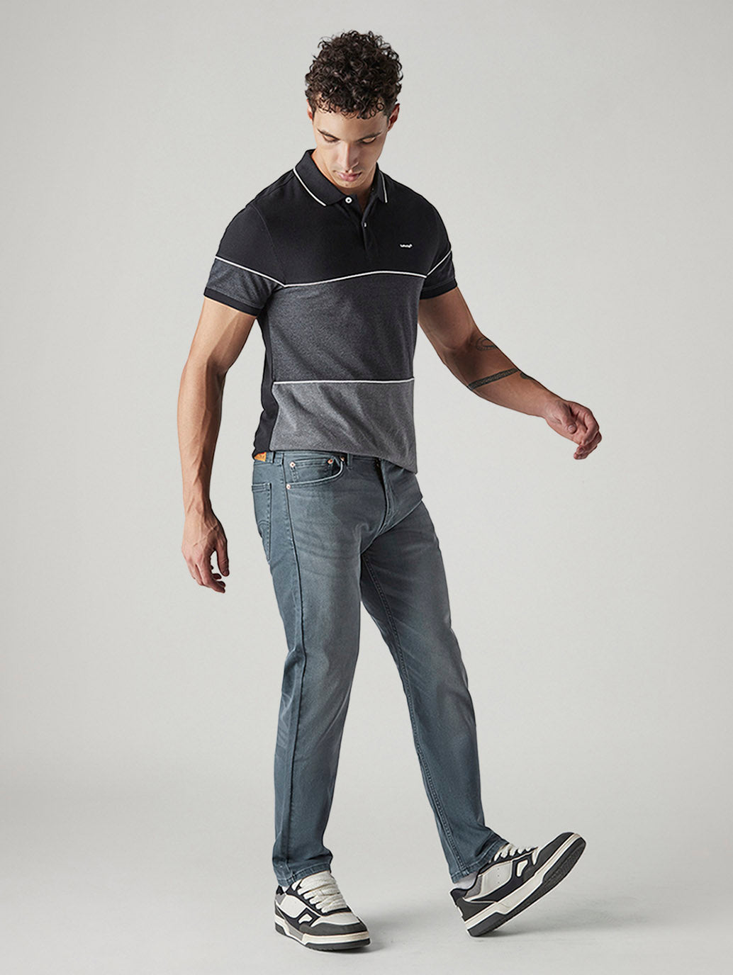Men's 513 Indigo Slim Straight Fit Mid Rise Overdyed Jeans