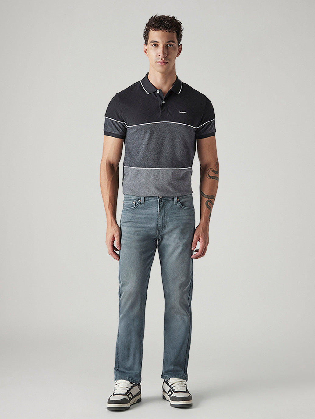 Men's 513 Indigo Slim Straight Fit Mid Rise Overdyed Jeans - Front View
