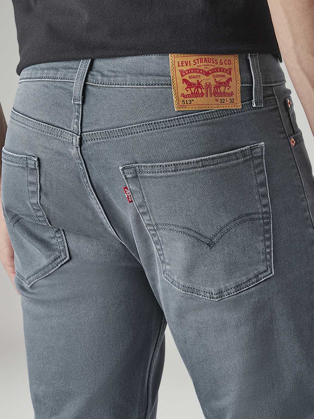 Men's 513 Indigo Slim Straight Fit Mid Rise Overdyed Jeans - 20 View