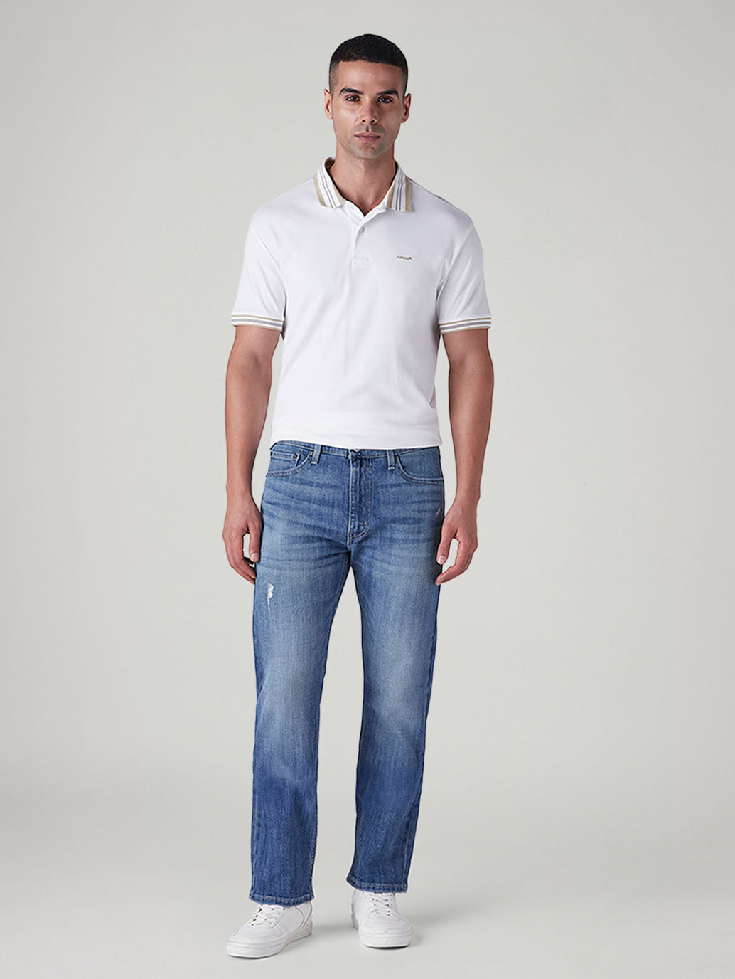 Men's 513 Med Indigo Slim Straight Fit Mid Rise Jeans - Front View