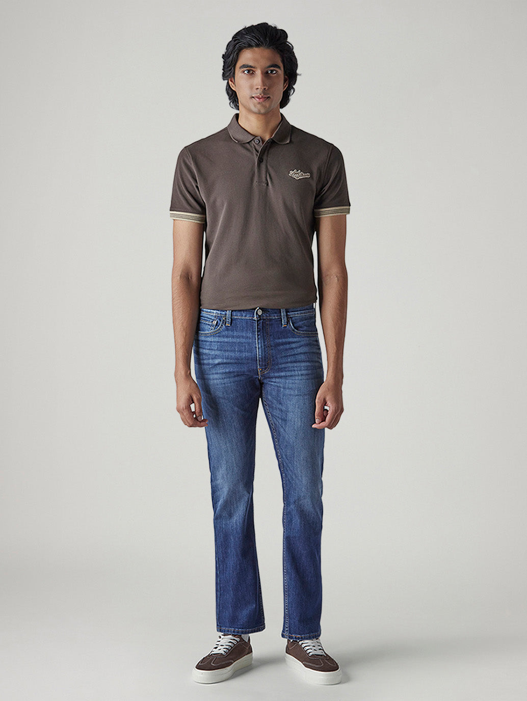 Men's 513 Med Indigo Slim Straight Fit Mid Rise Jeans - Front View