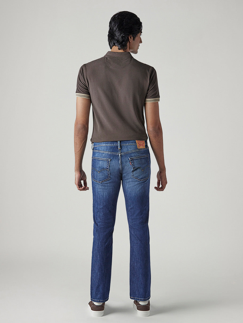 Men's 513 Med Indigo Slim Straight Fit Mid Rise Jeans - Back View