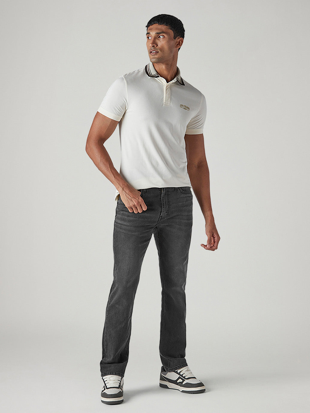 Men's 513 Charcoal Grey Slim Straight Fit Mid Rise Jeans
