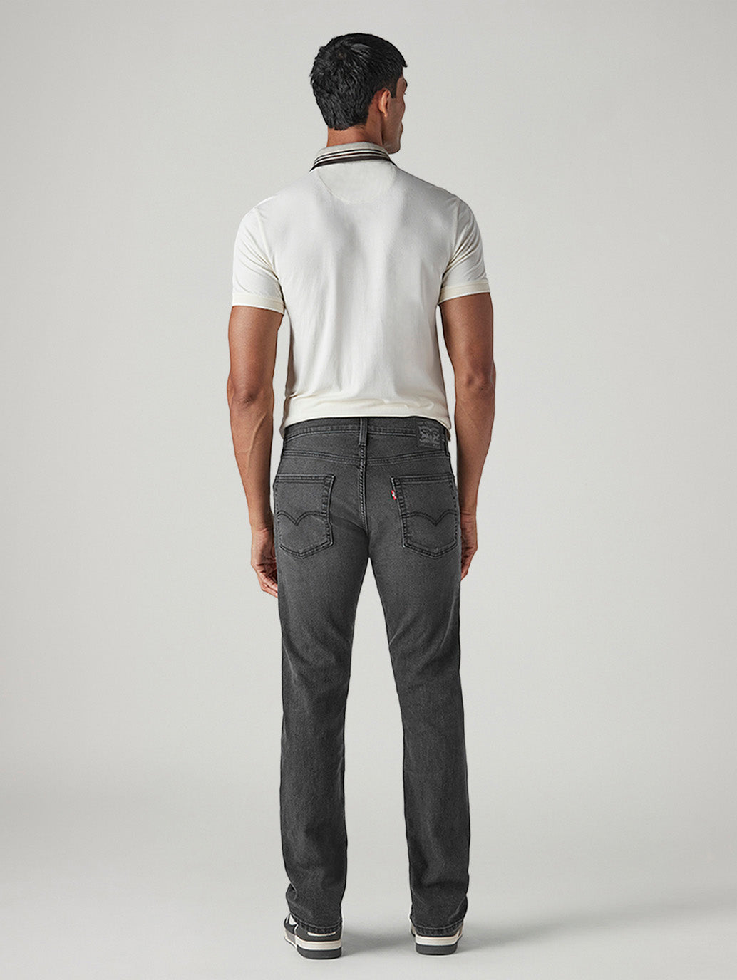 Men's 513 Charcoal Grey Slim Straight Fit Mid Rise Jeans - Back View
