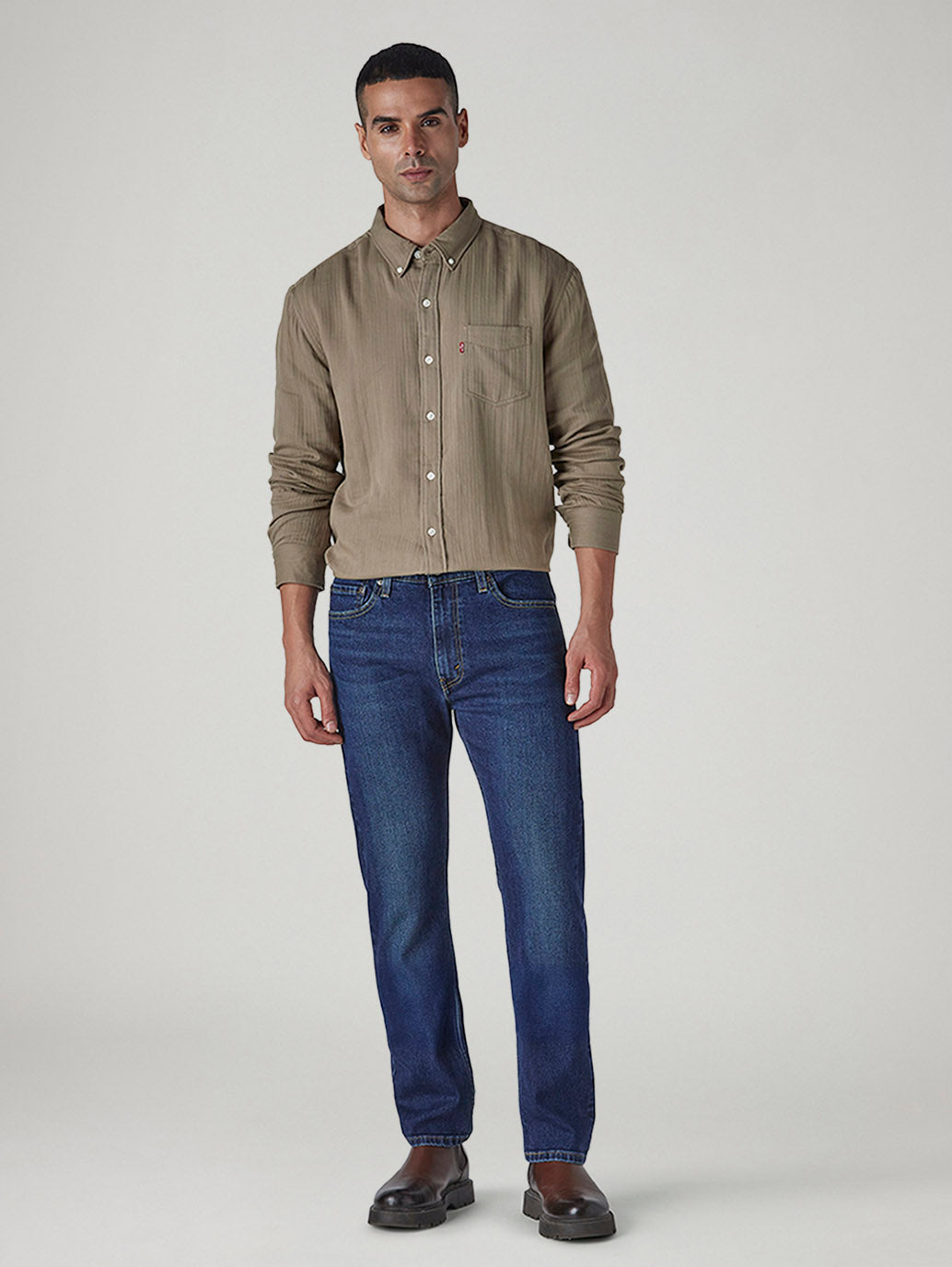 Men's 513 Blue Slim Straight Fit Mid Rise Jeans - Front View