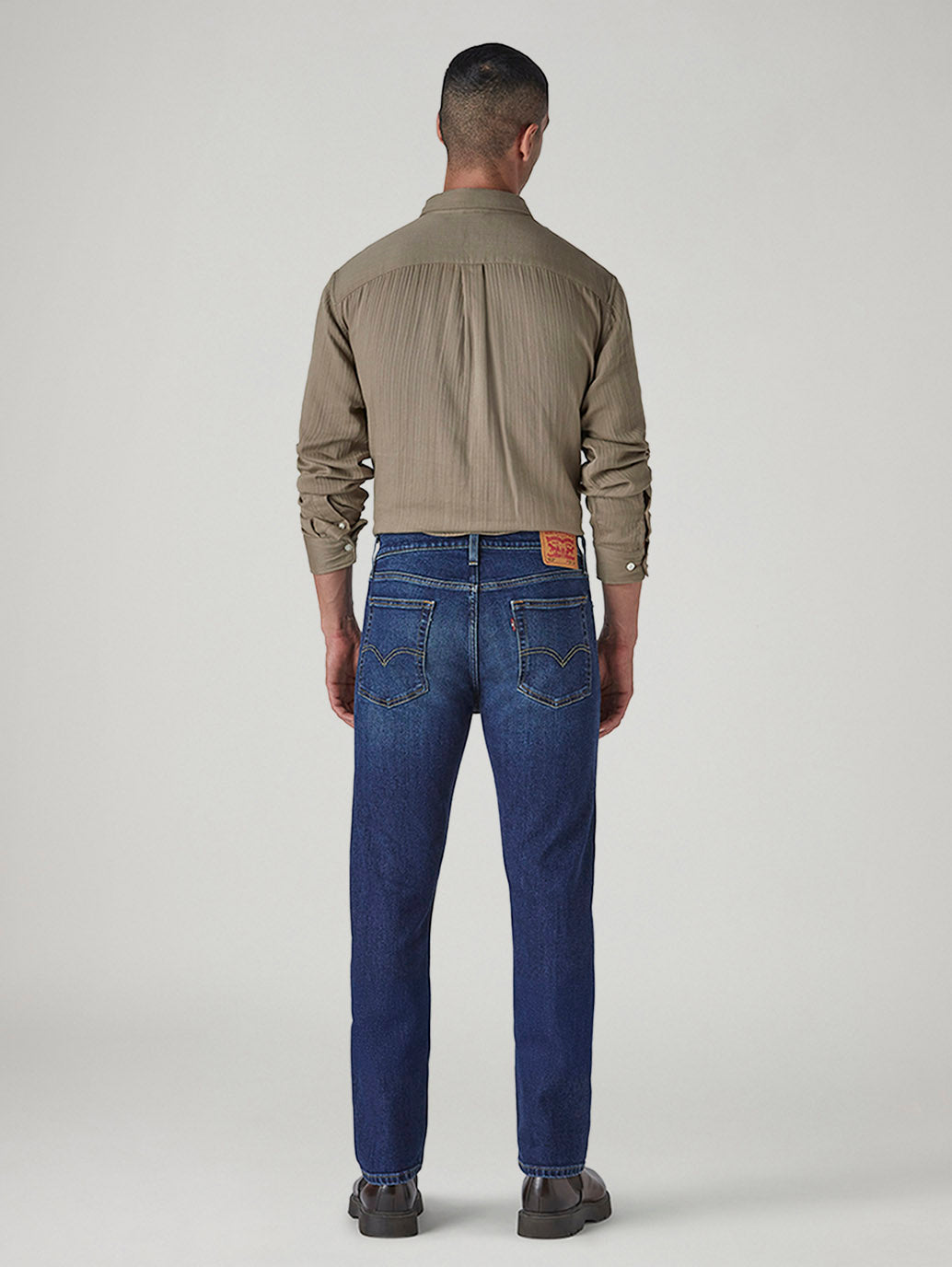 Men's 513 Blue Slim Straight Fit Mid Rise Jeans - Back View