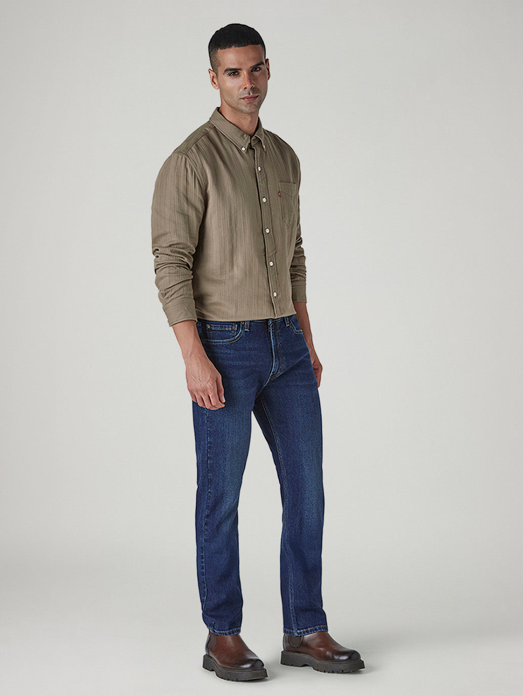 Men's 513 Blue Slim Straight Fit Mid Rise Jeans - Side View