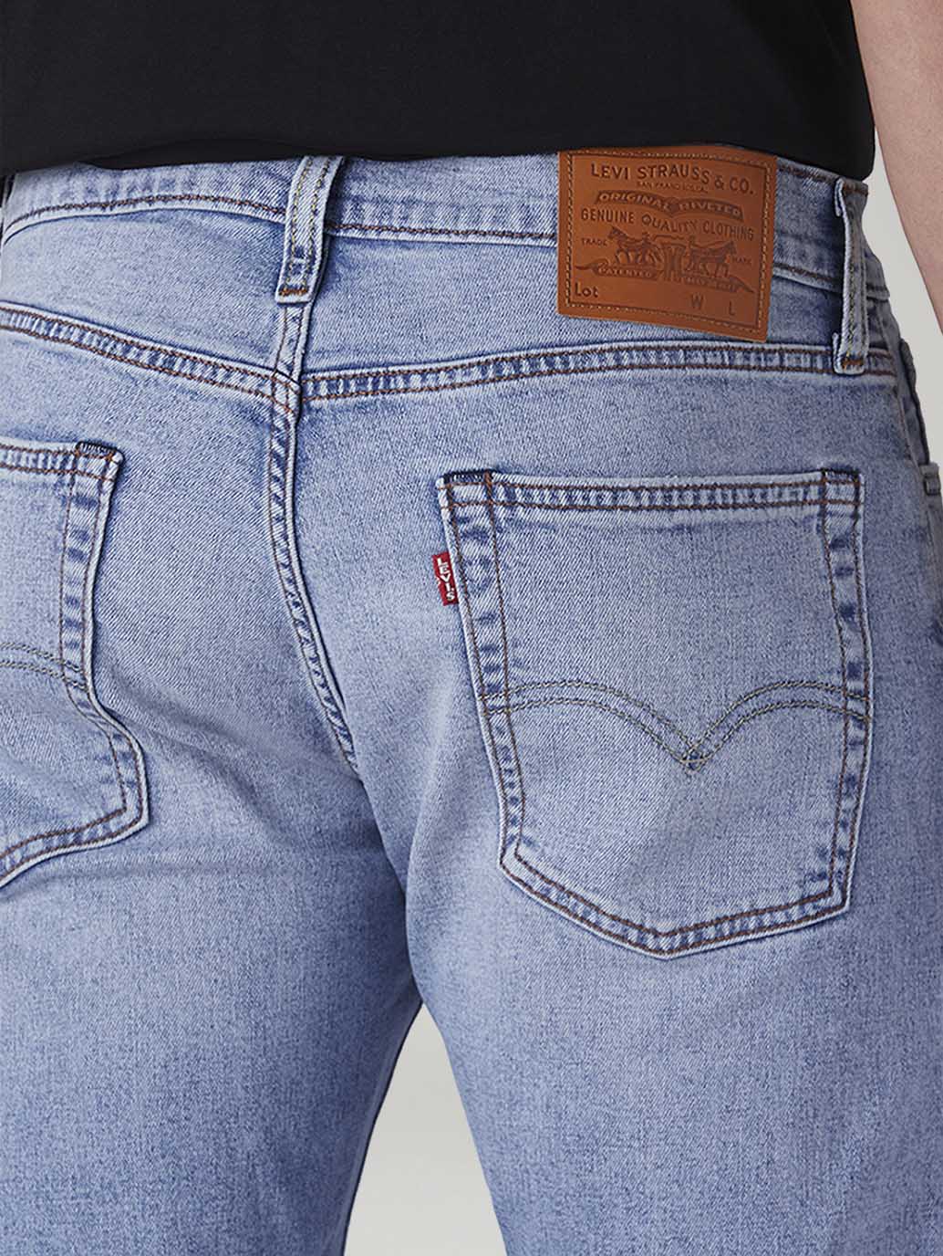 Men's 513 Light Indigo Slim Straight Fit Mid Rise Linen Jeans - Detail View