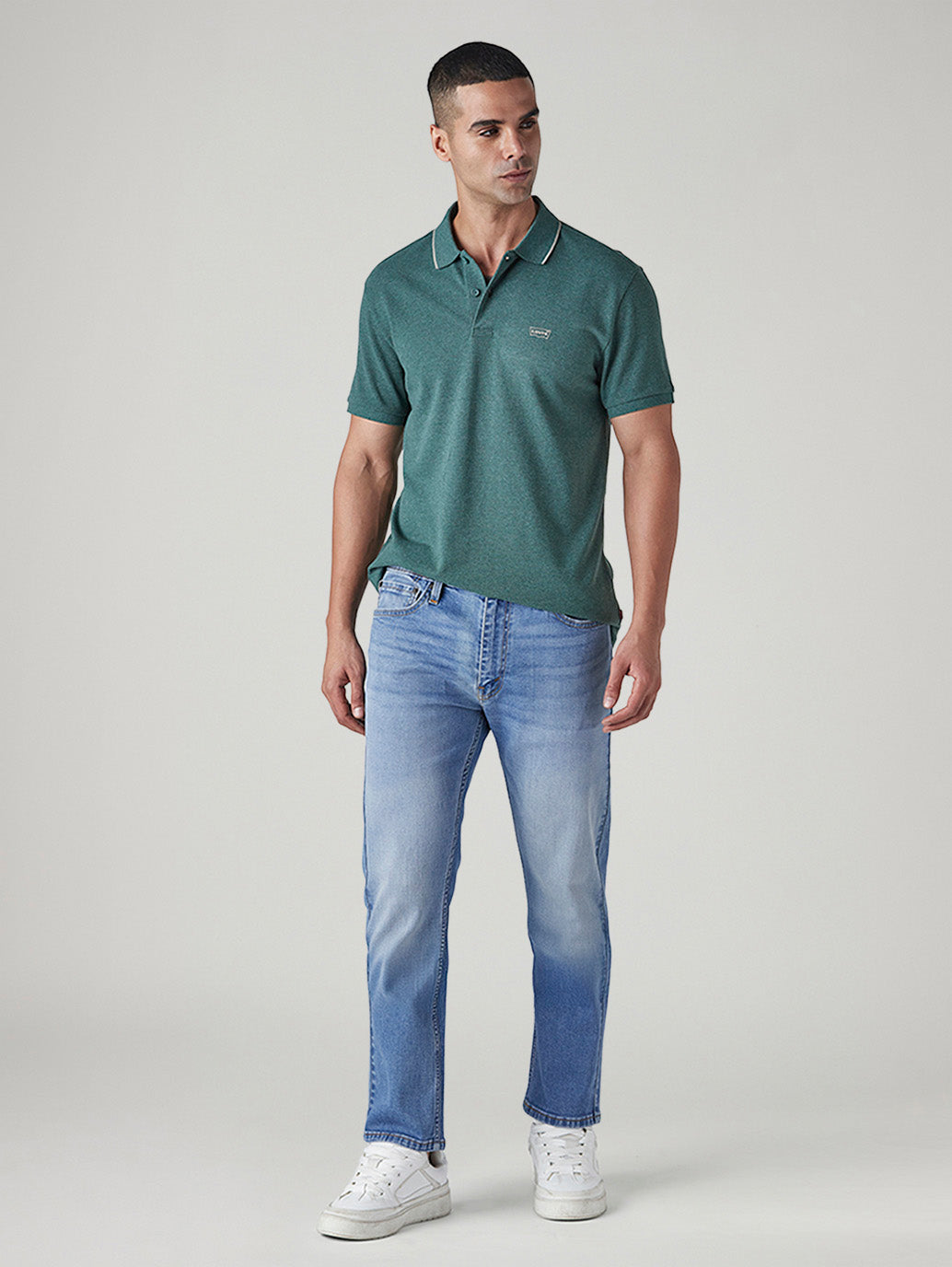 Men's 513 Light Blue Slim Straight Fit Mid Rise Jeans