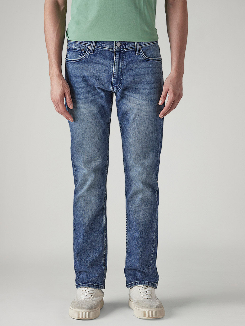 Men's 513 Indigo Slim Straight Fit Mid Rise Jeans - Front View