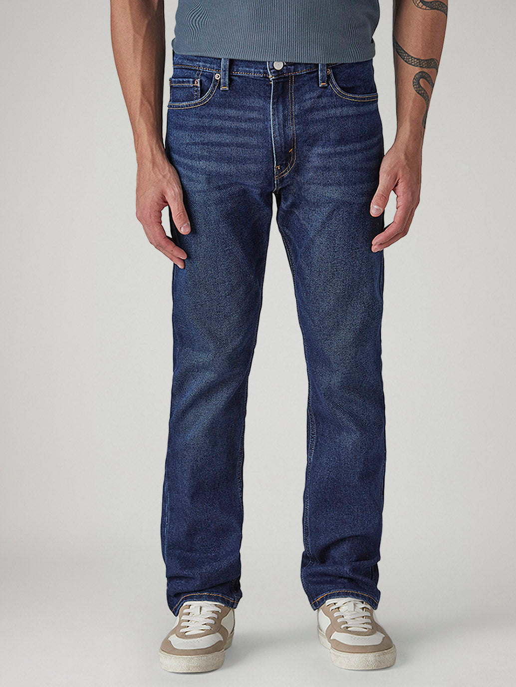 Men's 513 Dark Indigo Slim Straight Fit Mid Rise Jeans - Front View