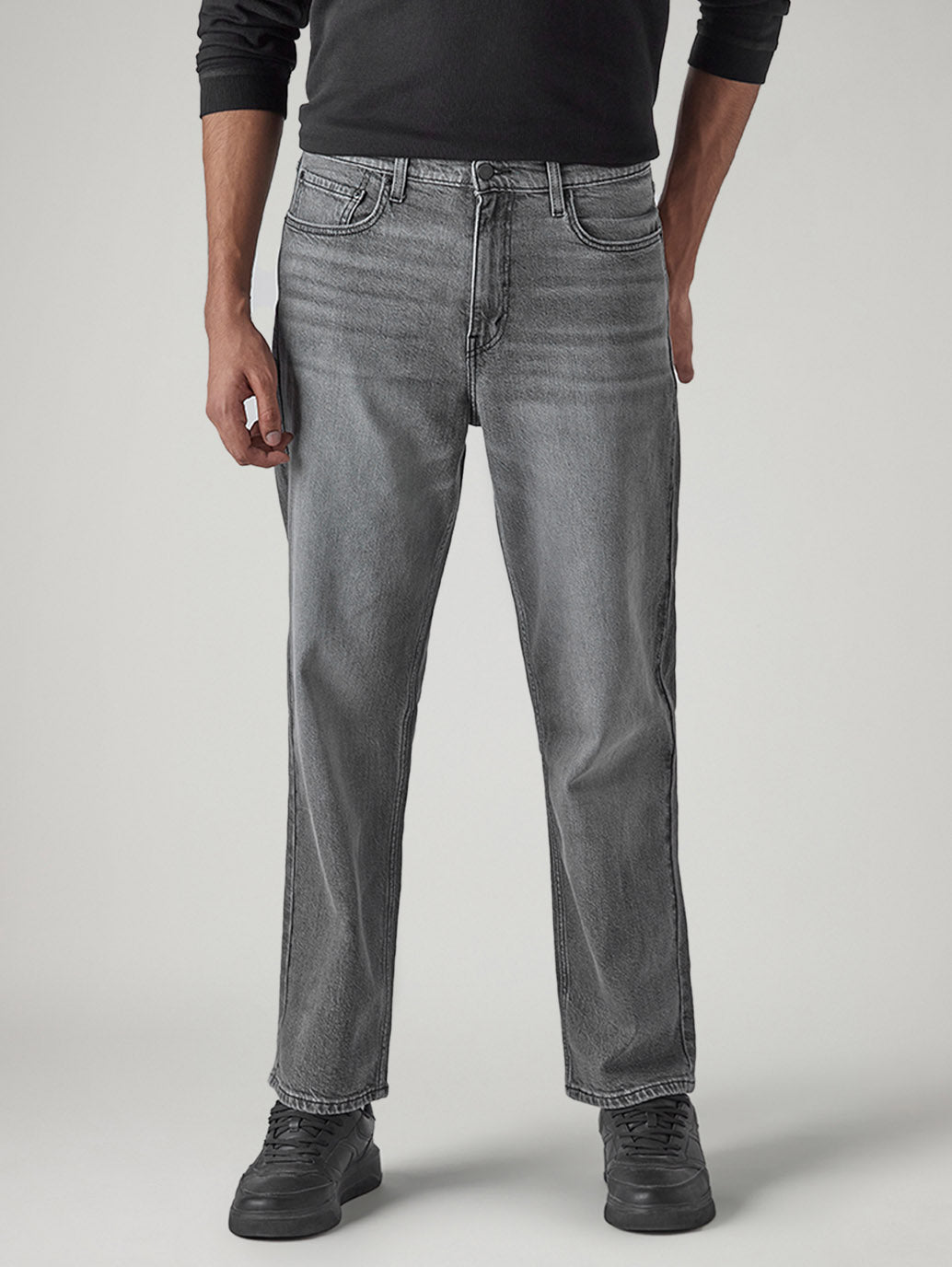 Men's 513 Grey Slim Straight Fit Mid Rise Jeans - Front View