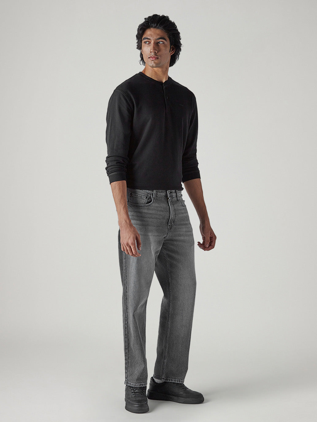 Men's 513 Grey Slim Straight Fit Mid Rise Jeans - Side View