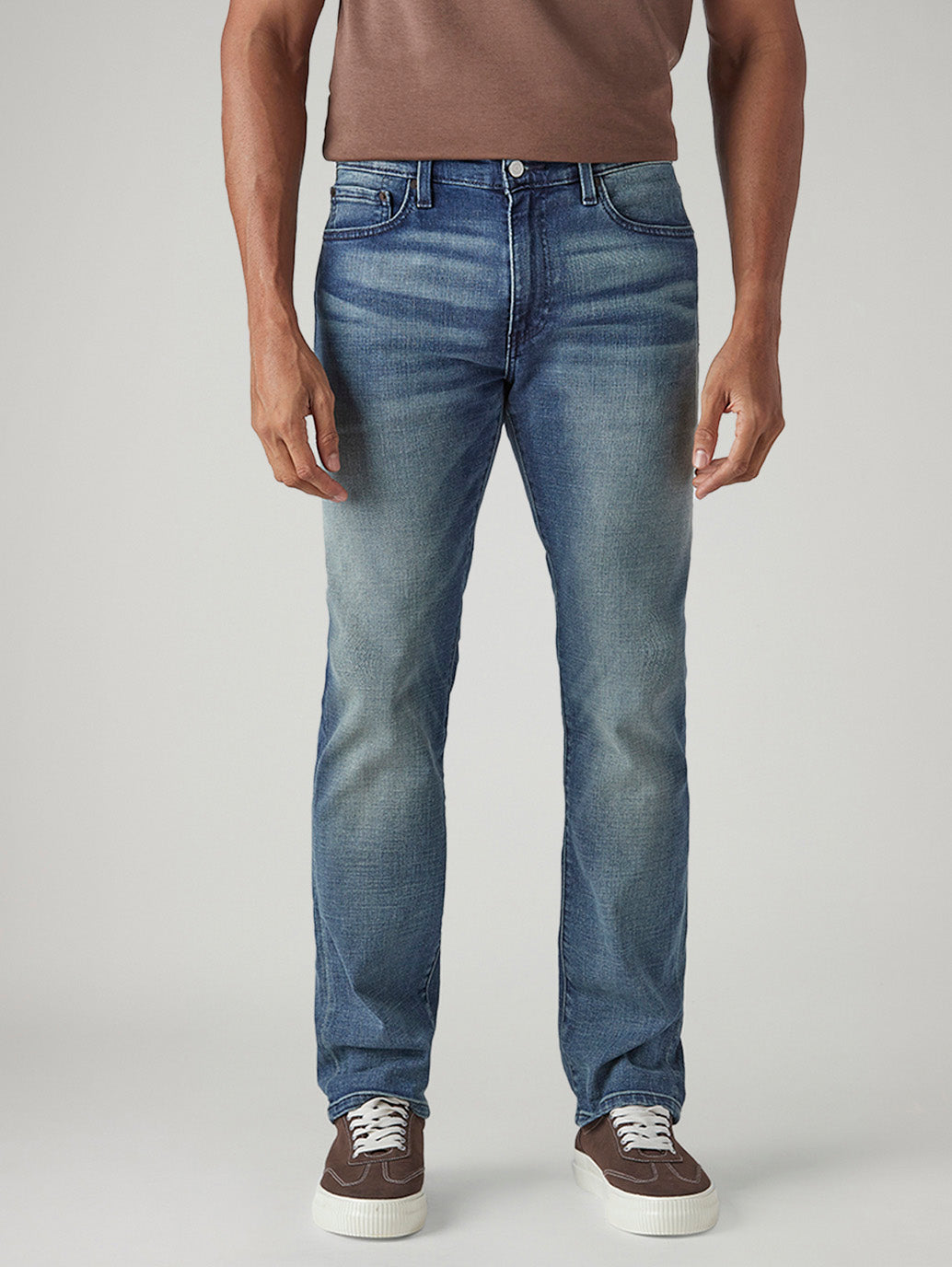 Men's Tinted 513 Slim Straight Fit Mid Rise Selvedge Jeans - Front View
