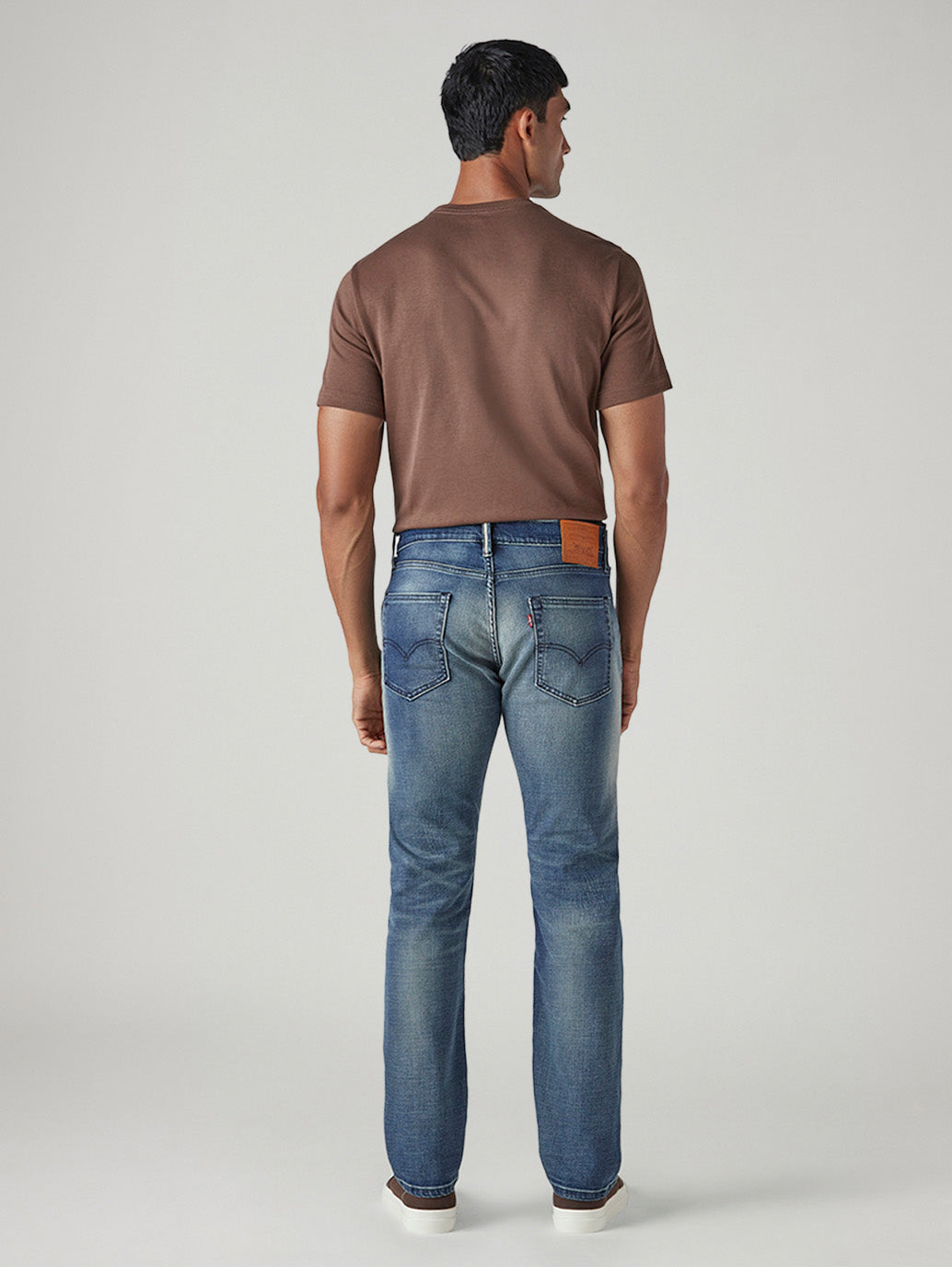 Men's Tinted 513 Slim Straight Fit Mid Rise Selvedge Jeans - Back View