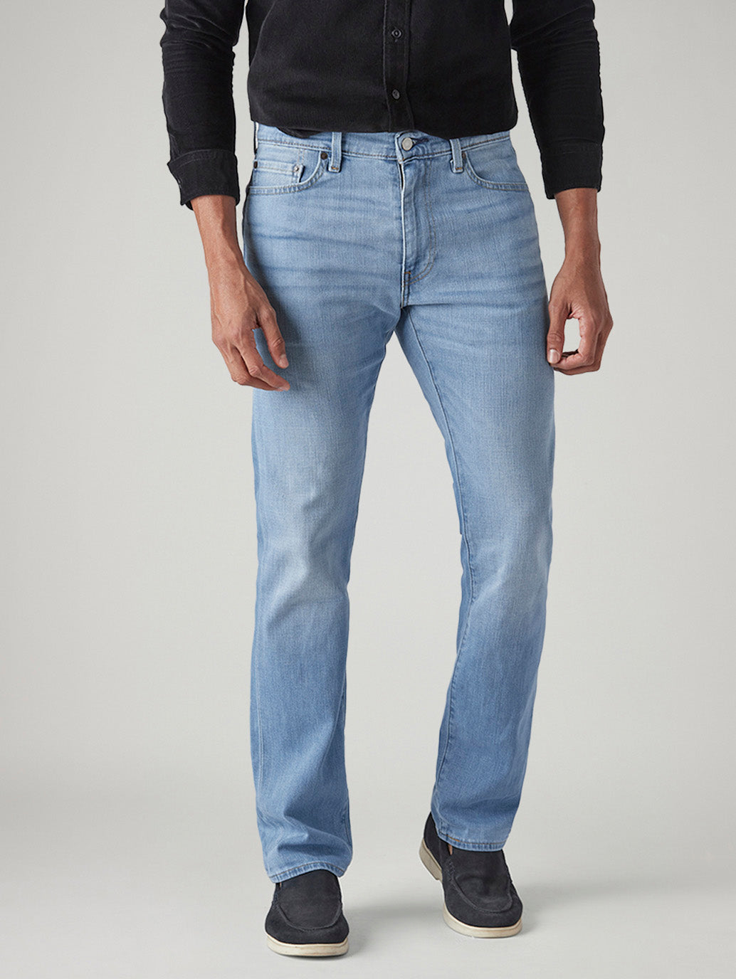 Men's 513 Light Indigo Slim Straight Fit Mid Rise Selvedge Jeans - Front View