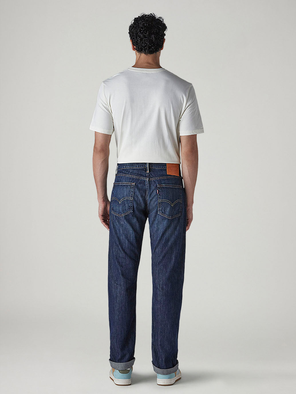Men's 513 Dark Blue Slim Straight Fit Mid Rise Jeans - Back View