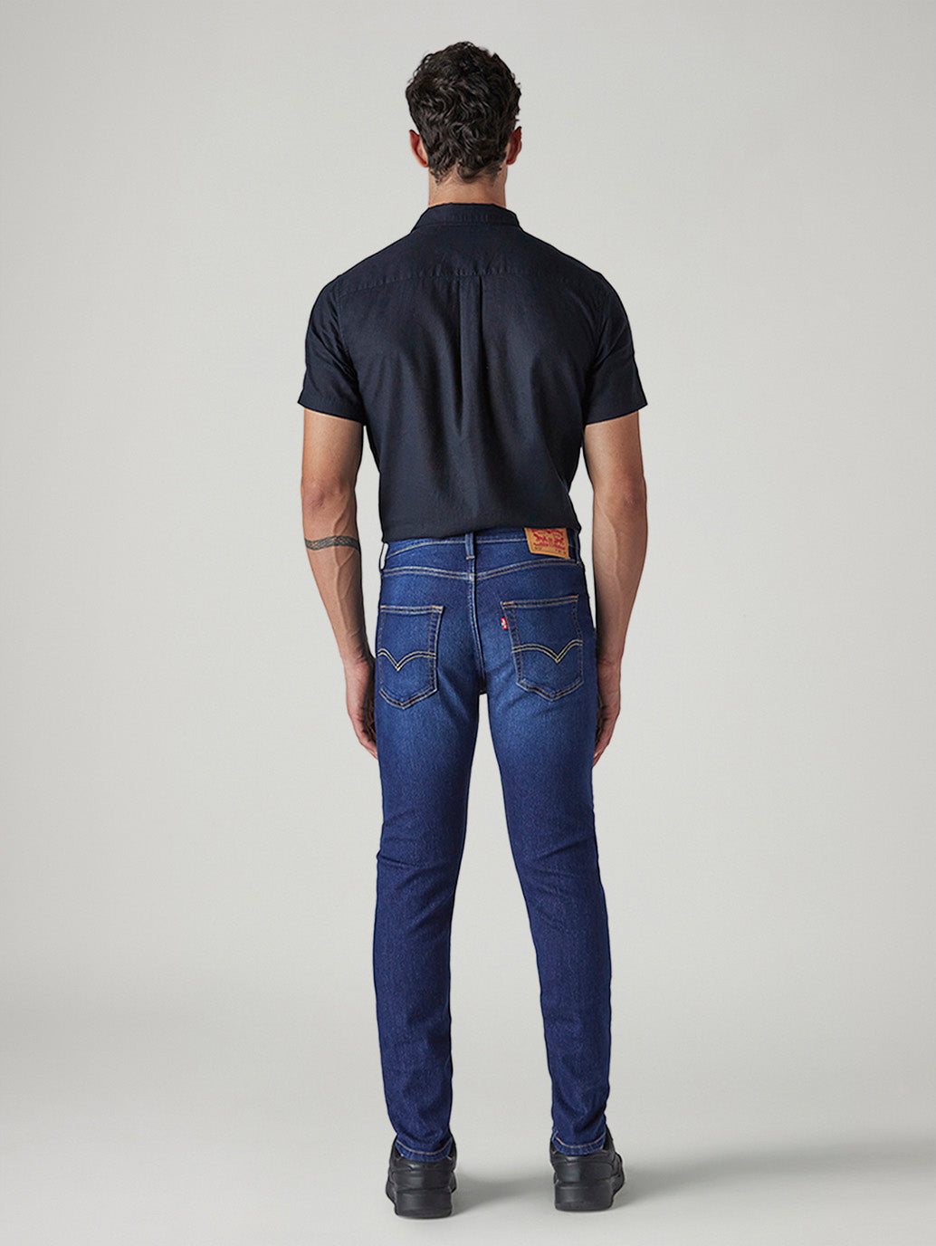 Men's 513 Blue Slim Straight Fit Mid Rise Jeans - Back View